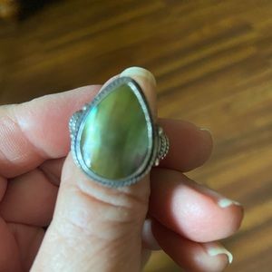 Sterling Green Mother of Pearl Bold Ring